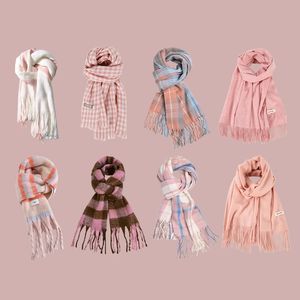 Halsdukar rosa vinter för kvinnor pashmina känner sjalar wraps aftonklänningar stor varm mjuk 231204