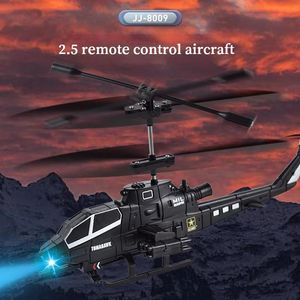 Modello di aereo 2.5 canali telecomando elicottero ricarica USB luce LED fredda resistente alle cadute giocattoli per aerei Rc modello per bambini regali di compleanno 231204