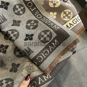 Halsdukar Autumn Winter New Printed Cashmere Scarf Women Air Condition Shawl Double Sided Thicked Pashmina Gratis frakt J231204