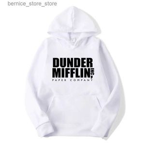 Herrtröjor tröjor 2023 nya män woemn fleece hoodies tv d-durers mifflin papper in hoodie unisex crewneck moletom feminino hoody tröja tröja q231204