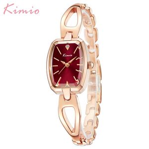 최고 브랜드 Kimio Fashion Women Watches Square Dial Dress Ladies Bracelet Wristwatch Quartz Clock Relogio Feminino 여성 선물 상자 Y317U