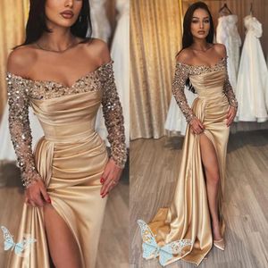 العربية aso ebi mermaid prom dress فستان الدانتيل بلورات سهرة مطرزة بالخرز ارتباط عيد ميلاد الدانتيل