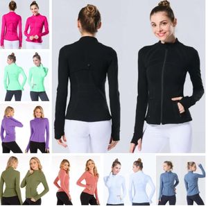 Giacca da yoga Donna Maniche lunghe Giacche Definisci Allenamento Cappotto sportivo Abbigliamento fitness Ragazza Completo da jogging Top ad asciugatura rapida Zip solida Felpa da donna Abbigliamento sportivo Donna2125