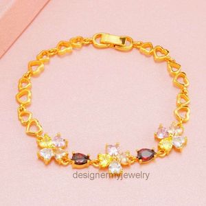 Luxury DesignerVan Clover Bracelet Fashion Gold Plated Colourful Zirconia Clover Women's Bracelet High Faux Crystal Bracelet Gift