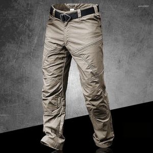 Calças masculinas verão carga homens cáqui preto camuflagem exército tático militar trabalho casual calças jogger sweatpants streetwear