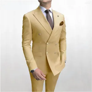 Męskie garnitury Klasyczny ślub dla mężczyzn Slim Fit 2 sztuki kostium Homme Groom Tuxedos Prom Blazer Sets Terno Masculino PC (spodnie kurtki)