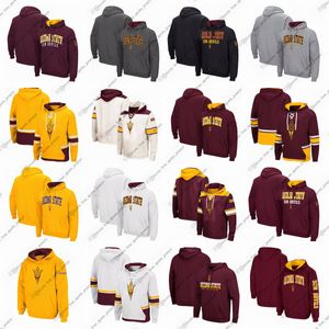 Colosseum Cream Sun Devils Resistance Pullover Hoodie für Herren mit Schnürung, individueller Name oder Nummer, Schwarz, Weiß, Damen, Jugendliche, alle genäht