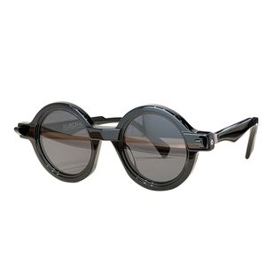 Hot Mens Maske Q7 Designer redondo para homens mulheres senhoras óculos de sol linda moldura prancha uv400 moda ao ar livre molduras pretas lentes cinza vêm com estojo