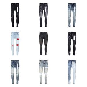 Designer Pur Brand Mäns jeans kvinnors byxor Purple jeans sommarhål högkvalitativa broderier självodling och små fötter mode28-40