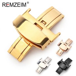 Watch Bands Stainless Steel Solid Double Push Button Fold Watch Buckle Butterfly Deployment Clasp Watch Strap 16mm 18mm 20mm 22mm 24mm 231204