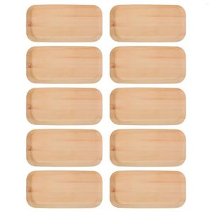 Disposable Dinnerware 10 Pcs Container Serving Utensils Imitation Wooden Cafeteria Trays Paper