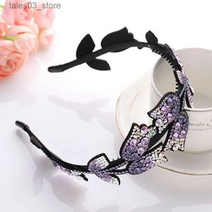 Headwear Hair Accessories Girl Rhinestone Hair Band Simple Bride Creative Flowers Gift Elegant Retro Headband Headwear for Women Fashion Hair Accessorie Q231204