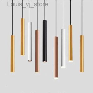 Night Lights Dimmable LED Pendant Lamp Long Tube lamp Kitchen Island Dining Room Shop Bar Decoration Cylinder Pipe Pendant Light Kitchen Lamp YQ231204