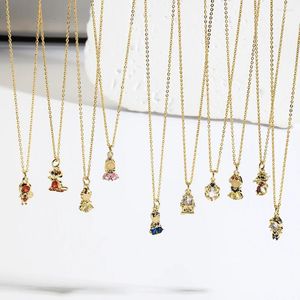 Pendant Necklaces Ins Fashion Multi Zircon Cute Chain Necklace For Women Girls Charms Jewelry Bijoux Acier Inoxidable Femme
