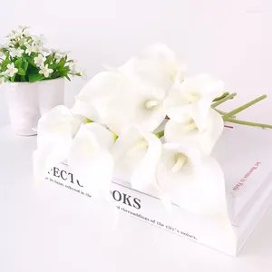 Fiori decorativi 10/5 pezzi 36 cm bianco PU fiore finto calla artificiale per la decorazione domestica tavolo da sposa bouquet da sposa