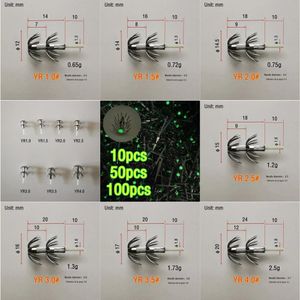 Fishing Hooks 10pcs 50pcs 100pcs Stainless Double squid hook with glass fiber rod Umbrella fishhooks Sea DIY fishing bait accessories Jig tool 231204