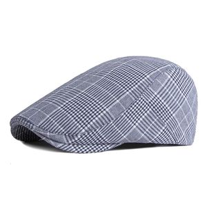 Berets Spring Fashion Plaid Beret Color Sboy Caps Gatsby Hats Driving Cabbie Cap Summer Y Blinder dla mężczyzn Women 231204