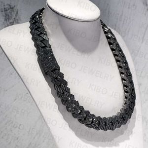necklace chain Hip Hop Necklace Black Gold Vvs Moissanite Diamond Iced Out Cuban Link Chain