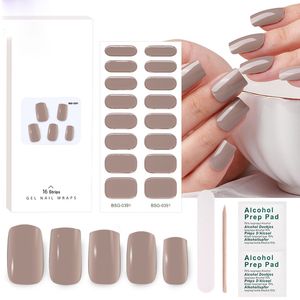 Tiras de unhas de gel semi curadas, fáceis de aplicar e remover envoltórios de unhas de gel, de longa duração, obtenha arte em unhas com qualidade de salão de beleza em casa