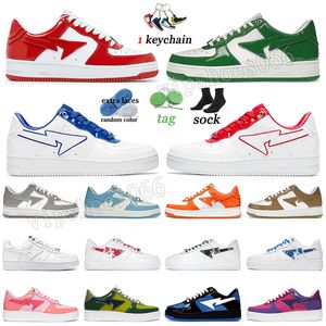 2024 TOP OG Bapestar Casual Shoes Designer A Bathing Ape Star Shoe Luxury Platform Trainers Patent Leather White Red Green SK8 STA Sneakers Mens Womens Dhgate Jogging