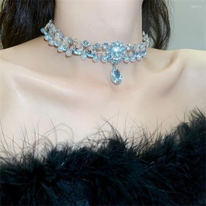 Naszyjniki wisiorek barokowy wielowarstwowy naszyjnik perłowy dla kobiet dhinstone choker bling kryształowy łańcuch łańcuchowy biżuteria stroju ślubnego