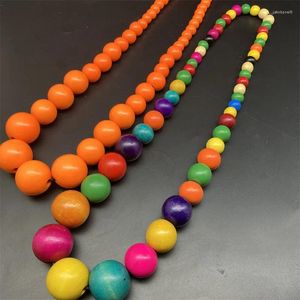 Colares de pingente na moda moda bohemia colorido único contas de madeira exagerada colar para mulheres declaração jóias 2023 acessórios