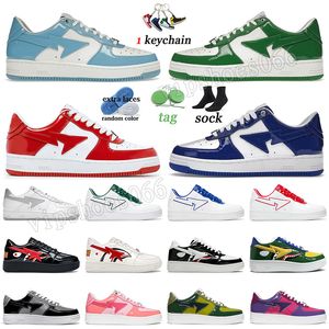 Zapatos casuales de diseñador bapestar OG Zapatillas de deporte originales Star Un mono de baño STA para hombre para mujer Charol Verde Azul Rojo Azul Blanco Plataforma de lujo Zapatillas de deporte