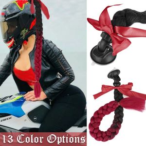 合成ウィッグS-Noilite合成到着ヘルメット髪のポニーテール編組バイクモーターサイクル女性ジャンボブレイドヘア231204