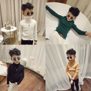 Sets Kids Sweaters Autumn Girls Turtleneck 1 6Yrs Baby Boys Pullover Winter Knitted Bottoming Ribbed 231204