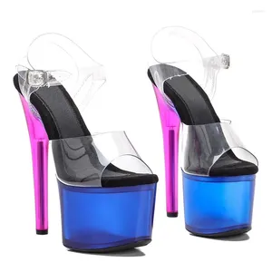 Sandalen LAIJIANJINXIA 17 cm/7 Zoll PVC-Obermaterial Sexy exotische Frauen Plattform Mode High Heels Pole Dance Schuhe 018