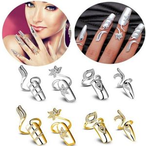 Exquisiter Strass-Nagelring, luxuriöse Krone, Finger-Accessoires für Damen, modischer Braut-Hochzeitsschmuck, zarte Partygeschenke