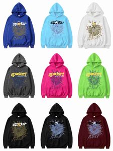 Designer Men hoodie Women SP5der Fashion Spider Web Casual Loose Coat Pullover Sweatshirts 555 Print Hooded For Free Frakt ZM98