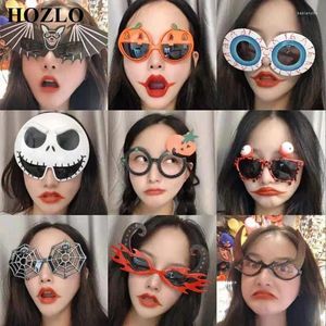Occhiali da sole Festa di Halloween Scherzo divertente Puntelli per selfie Montature per occhiali da vacanza Decorazioni di compleanno Po Ballo di Natale