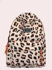 School Bags Waterproof Lightweight Leopard Graphic Classic Backpack For Teen Girls Women College Students Fashion Casual Canvas