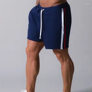 Herr shorts sommar vit lös bomull utomhus casual byxor jogger fitness träning sport fast färg kroppsbyggande