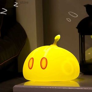 Night Lights Newest Official Genshin Impact Rock Slime Lights Cute LED Night Light Kids Xmas Gifts USB Rechargeable Silicone Night Lamp Decor YQ231204