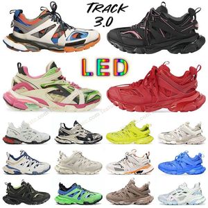 Tops Designer Triple-S Track 3 LED Casual Shoes Tracks 3.0 Trampki Czarne białe zielone zielone przezroczyste azot kryształ 17fw butów do biegania męskie trenerzy damskie