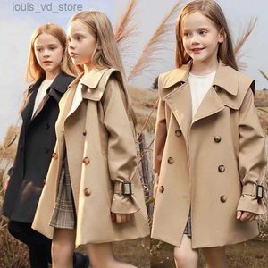 Tench Mäntel 2023 Neue Große Größe Frühling Herbst Mädchen Mantel Mode Stil Windjacke Für Kinder Mid-Länge 3-14 jahre Kinder Teenager Jacke T231204