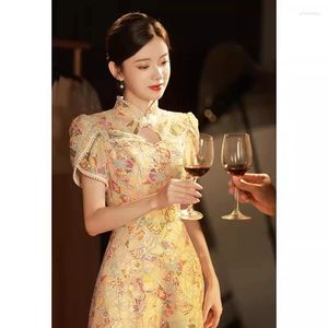 Ethnic Clothing Yourqipao Chinese Wedding Toast Wear Bride's China Cheongsam Retro Engagement Dress Improved Evening Dresses Women Prom