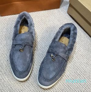 bests quality Winter Charms Walk suede loafers shoes Genuine leather LP Men casual slip on flats women Luxury Designers flat Dress shoe factory footwear