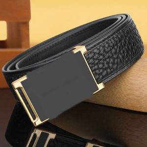 High End Men's Leather Belt, äkta afrikansk buffelskinn, smidigt spänne för medelålders och ungdomar, fashionabla och mångsidiga, äkta underkläderbälte