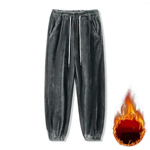 Calças masculinas 2023 veludo mulheres sólido elástico espessamento calças quentes inverno pelúcia calça térmica solta capris pantalone