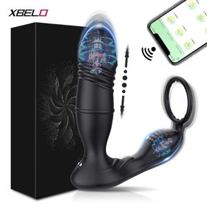 Sex Toy Massager Male Thrusting Prostate Massager Bluetooth App Vibrator for Men Gay Wireless Remote Stimulator Toy Couples