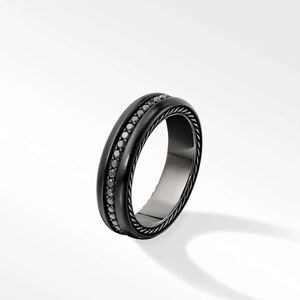 DY браслет дизайнерские кабельные браслеты модные украшенияDY Новое однорядное черное кольцо Mosang для прямой продажи