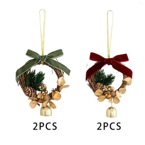 Decorative Flowers Mini Christmas Wreath Decorations Home Party Decoration Xmas Cabinet Wreaths For Farmhouse Front Door