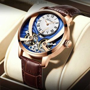 Altri orologi Doppio pendolo meccanico automatico mento Moda profonda impermeabile da uomo Hollow 2022 AILANG Nuovo Q231204