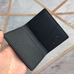 Portafoglio da uomo con stampa grigio argento Portafogli porta carte di credito business premium unisex Portafogli pieghevole alla moda con clip corta da donna Mini pochette Portamonete