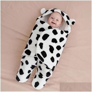 Blankets Swaddling Baby Hug Thickened With Flannel Slee Bag Split Legs Anti-Kick Autumn And Winter Ddle Drop Delivery Kids Maternity N Dh70X