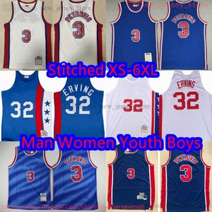 Özel S-6XL Gerileme 1973-74 Basketbol 32 Juliuserving Jersey Classic 1992-93 Vintage 3 Alexpetrovic Forma Retro Nefes Alabilir Spor 6 Juliuserving Shirt