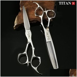 Tesoura de cabelo Titan Cabeleireiro Corte Barber Tool Salon Corte 230516 Drop Delivery Produtos Cuidados Styling Ferramentas Dhidg